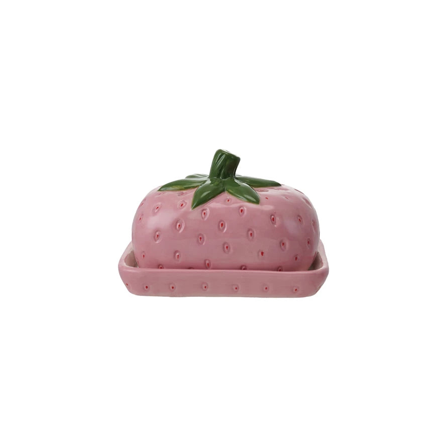 Butter Dish - Strawberry Shaped