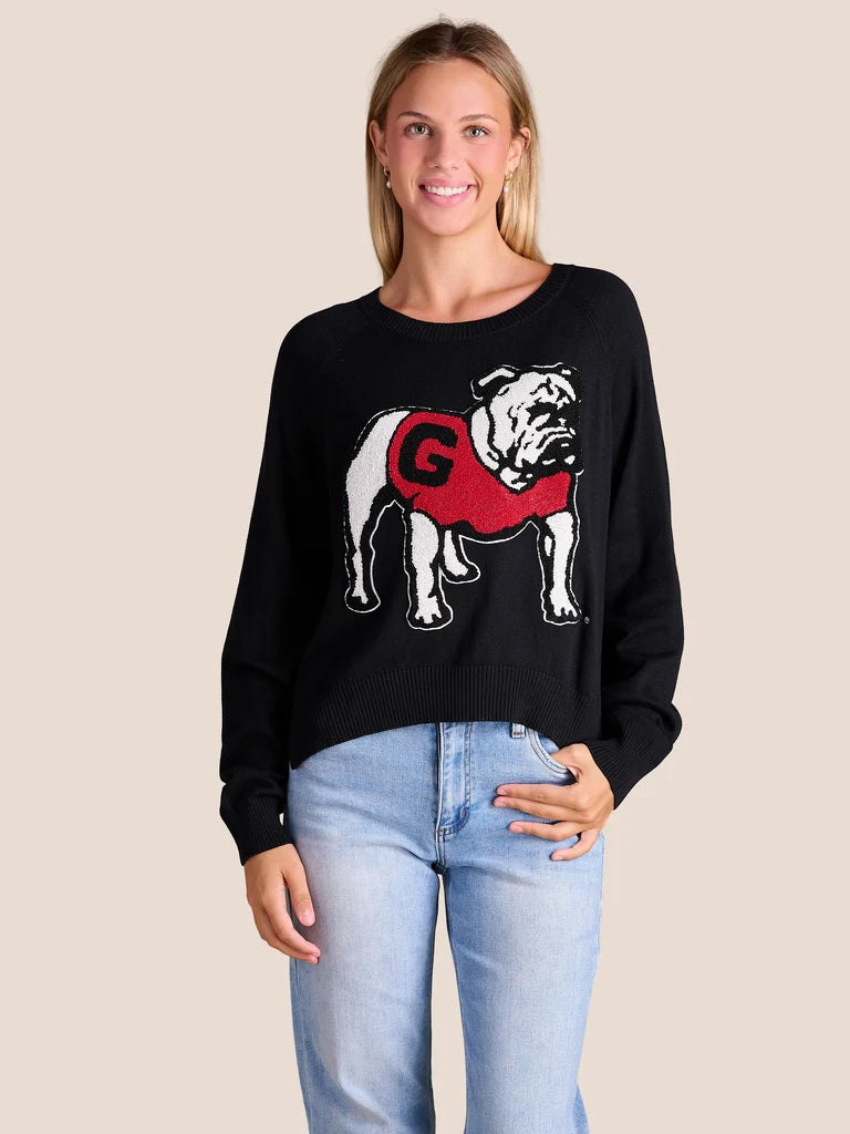 Stewart Simmons - Top - The Emblem Chenille Sweater - Georgia Standing Dog