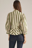 Entro - Top - Three Quarter Sleeve Frog Button - Olive Stripe - Findlay Rowe Designs