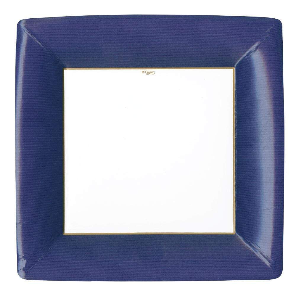 Caspari - Dinner Plates - Square Grosgrain Border - Navy - Findlay Rowe Designs