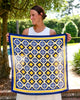 Caroline Hill - Scarf - Medium Barrett Tile - Navy Gold - Findlay Rowe Designs