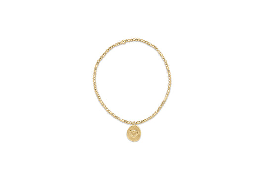 Enewton - Extends - Classic Gold 2mm Bead Bracelet - Inspire Love Small Gold Charm - Findlay Rowe Designs