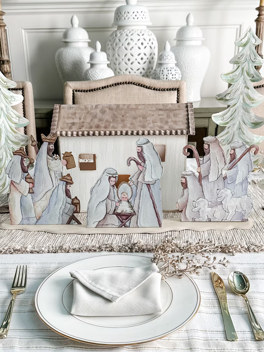 Free Standing Nativity Scene - Holy Family, Shepards & Kings