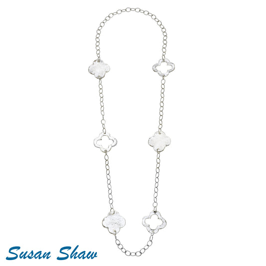 Susan Shaw - Necklace - Clover Chain Long - Silver - Findlay Rowe Designs