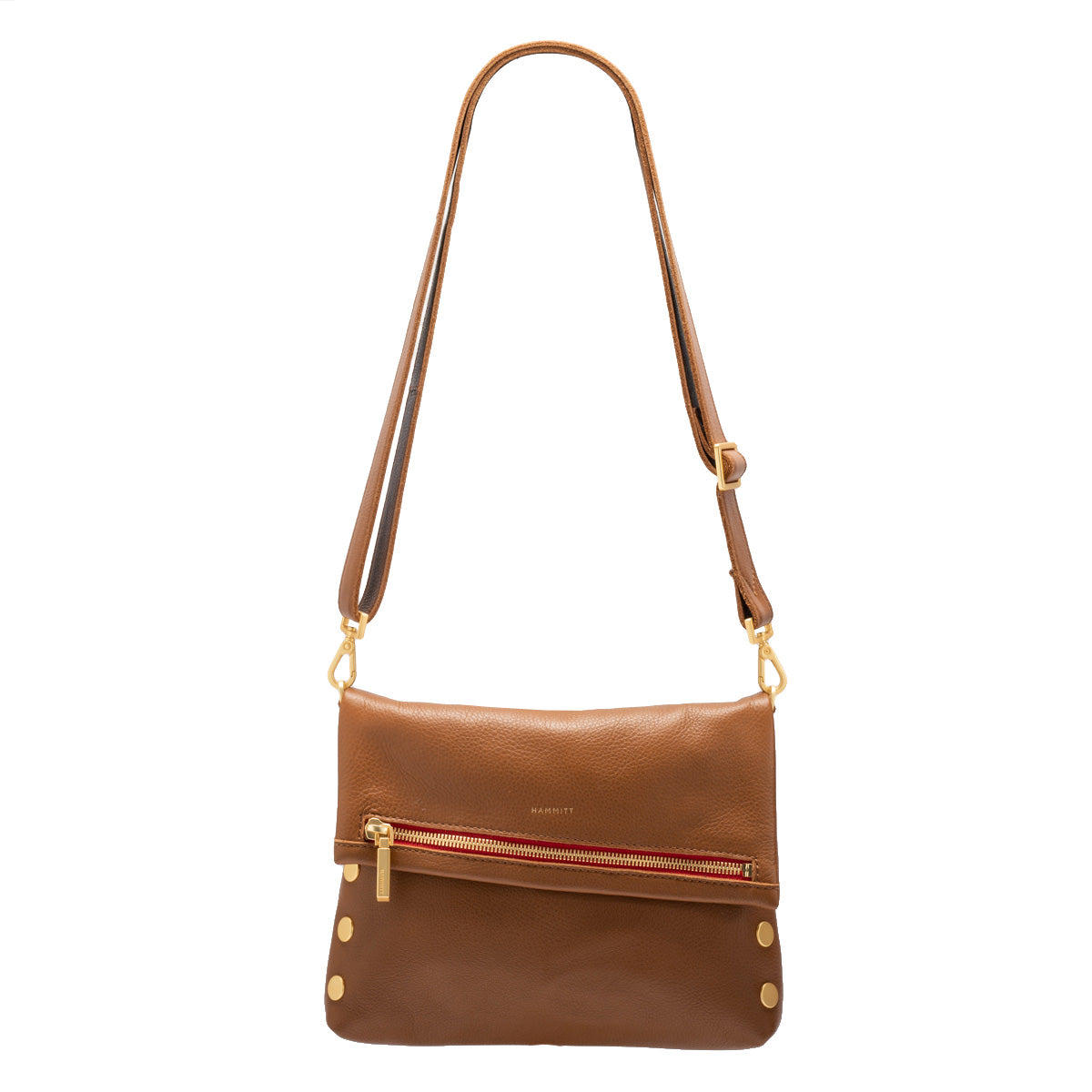 Hammitt - VIP Medium  Mahogany Pebble Brushed Gold - Red Zip - Findlay Rowe Designs