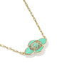 Kendra Scott - Necklace - Abbie Medallion Gold Short Pendant - Abalone Sea Green Mix - Findlay Rowe Designs