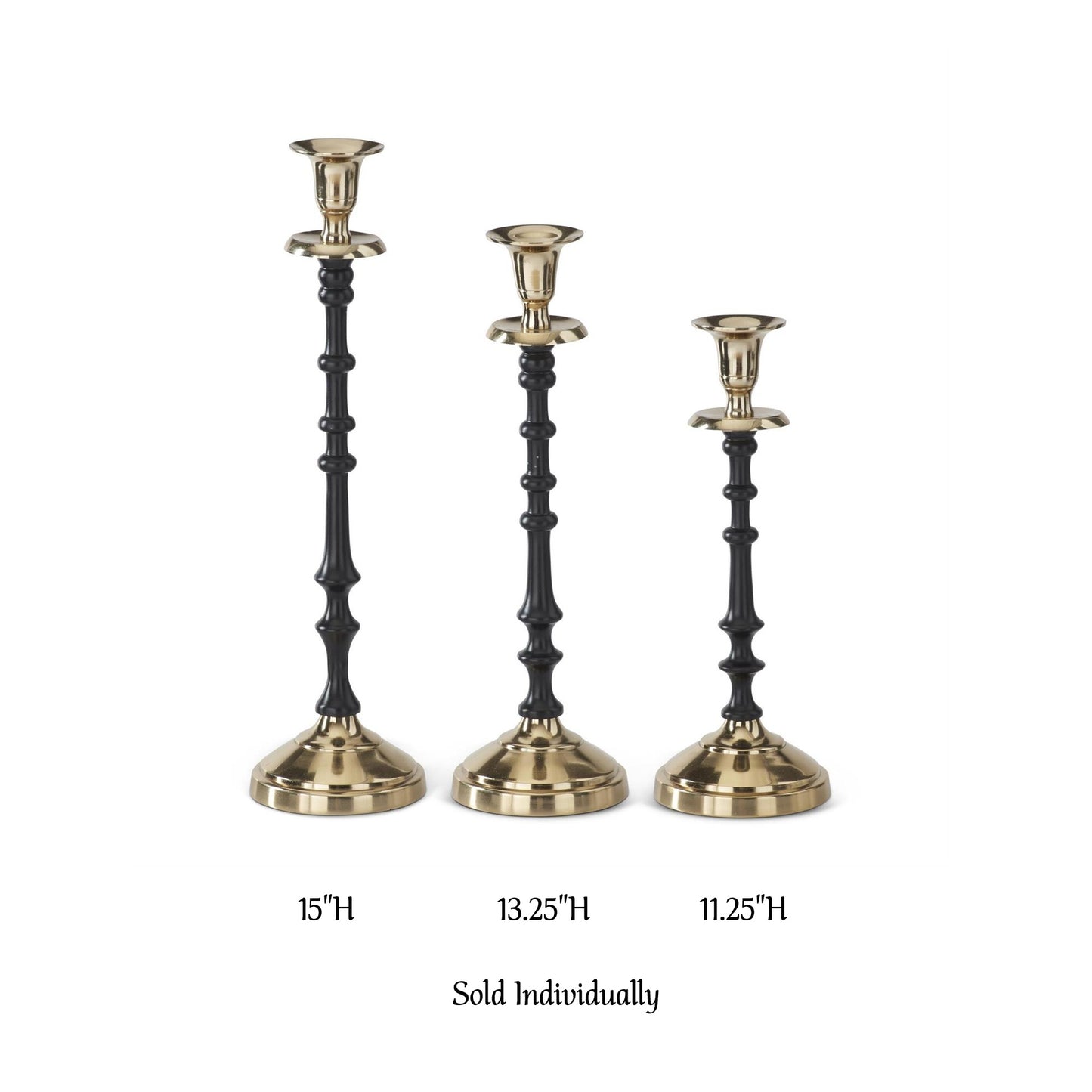 Candleholders - Taper - Black & Gold