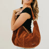 Pretty Simple Bags - Hazel Hobo Shoulder Bag with Tassel - Chocolate Suede - Findlay Rowe Designs