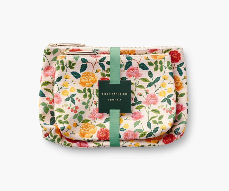 Rifle Paper Co - Roses Zippered Pouch Set - Findlay Rowe Designs