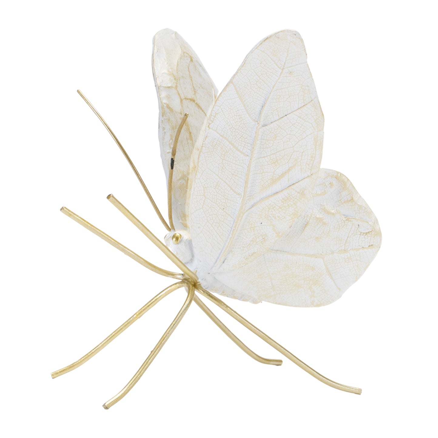 White and Gold Resin Butterfly