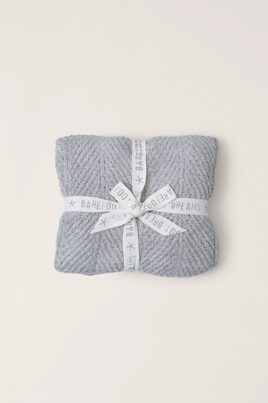 Barefoot Dreams - Bamboo CozyChic Herringbone Blanket - Silver Sky - Findlay Rowe Designs