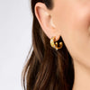 Julie Vos - Earring - Cobblestone Double Hoop - Multi Stone Cats Eye