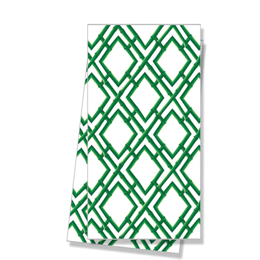 Towel - Bamboo Trellis - Green - Findlay Rowe Designs
