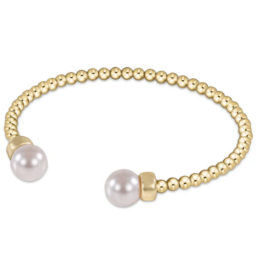 Enewton - Classic Gold 3mm Bead Cuff - Pearl - Findlay Rowe Designs