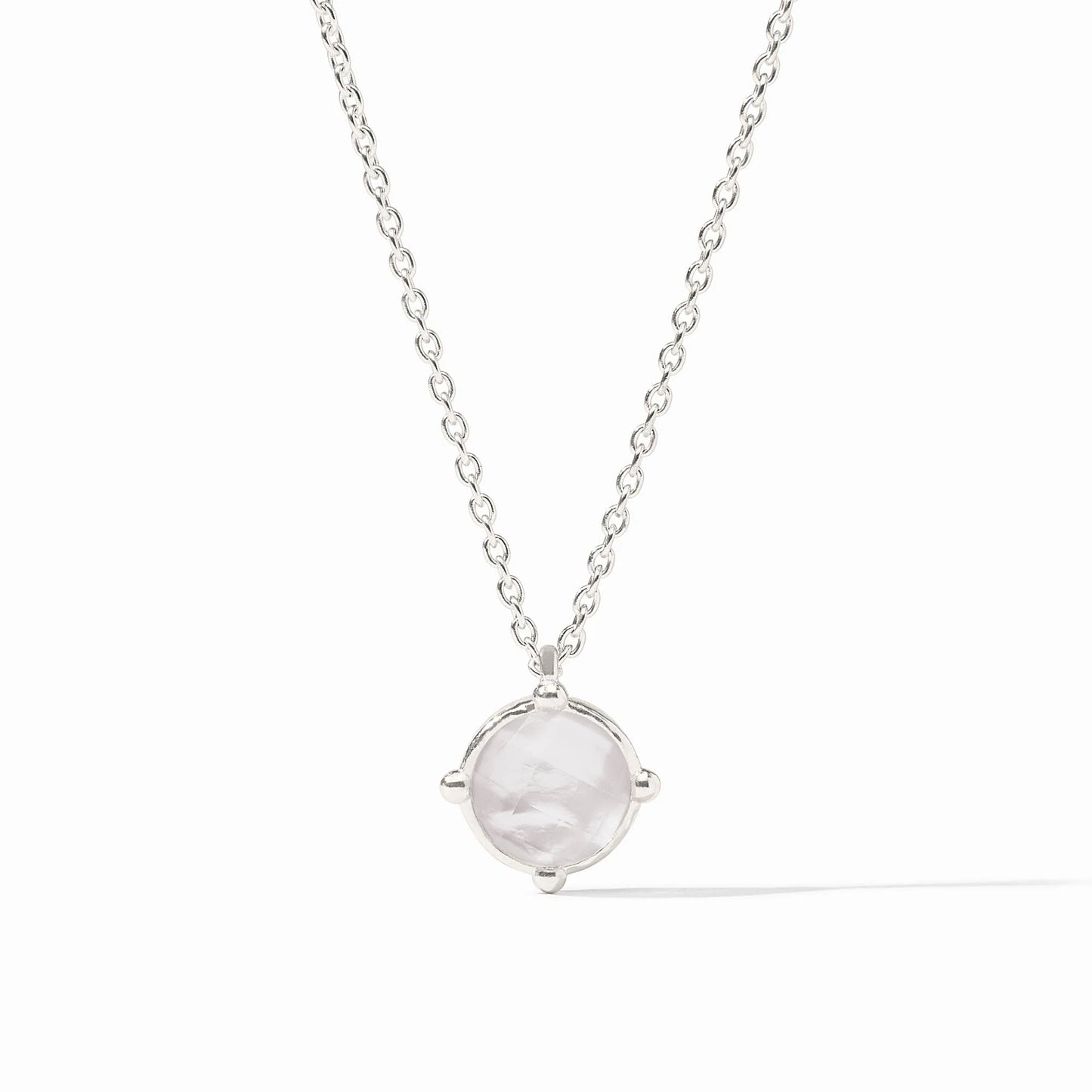 Julie Vos - Necklace - Honeybee Solitaire - Iridescent Clear Crystal - Silver