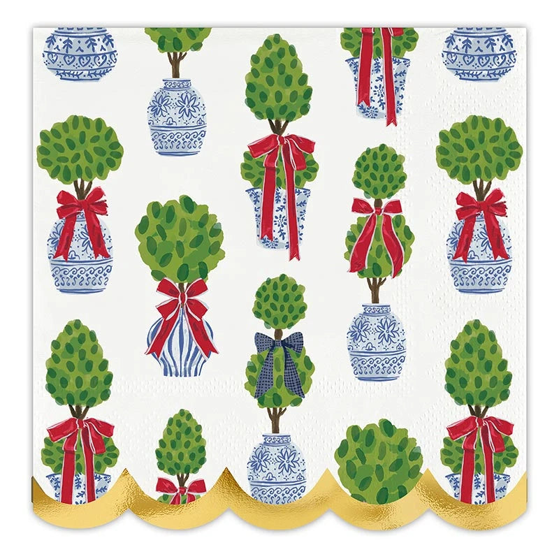 Napkin Holder with Napkins - Holiday Topiaries - Findlay Rowe Designs