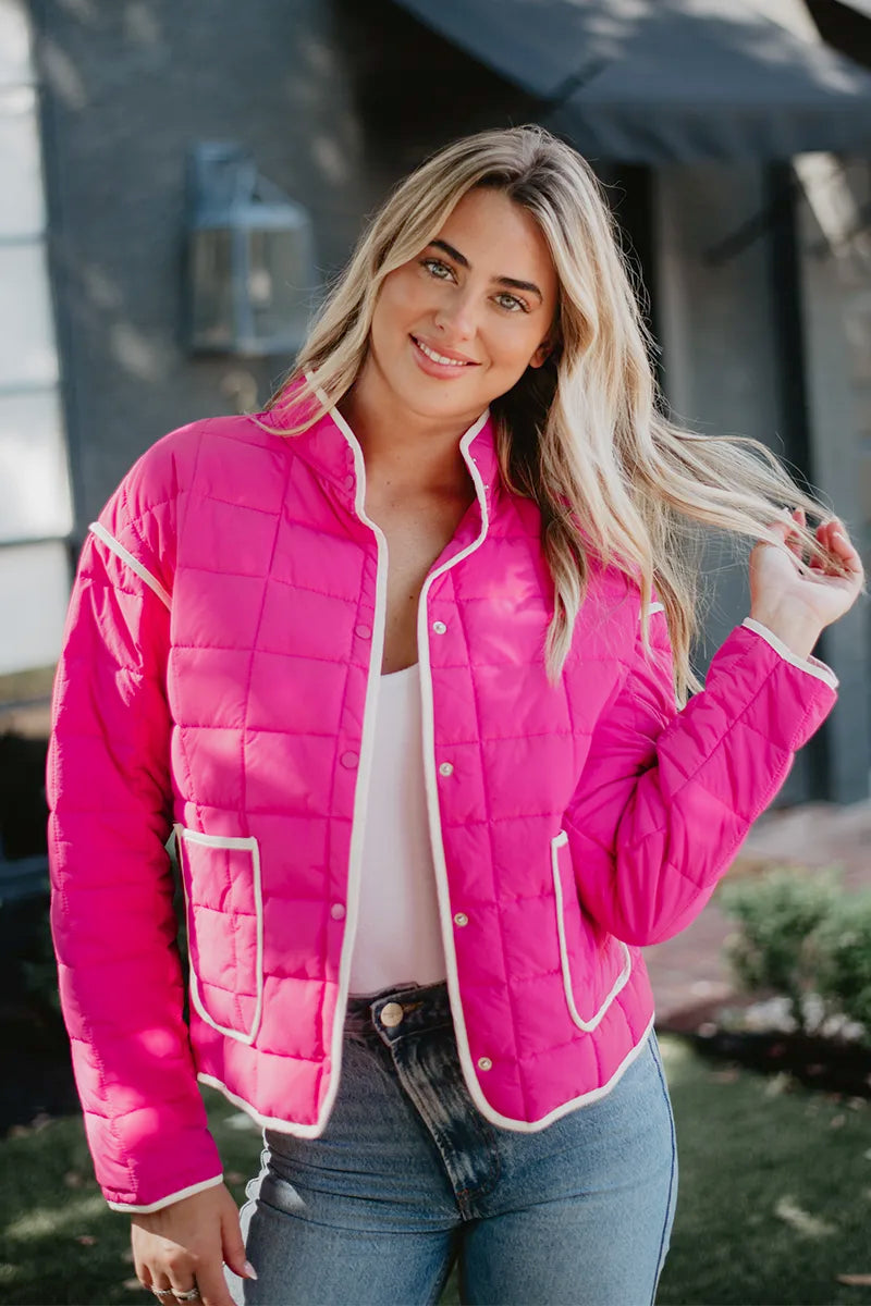 KatyDid - Quilted Light Jacket - Hot Pink - Findlay Rowe Designs