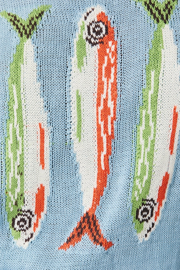 Sunday Edition by Le Lis - Sweater Vest - Fish- Light Blue Orange - Findlay Rowe Designs