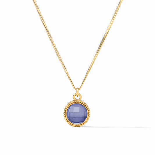 Julie Vos - Necklace - Fleur-de-Lis Solitaire - Iridescent  Tanzanite Blue