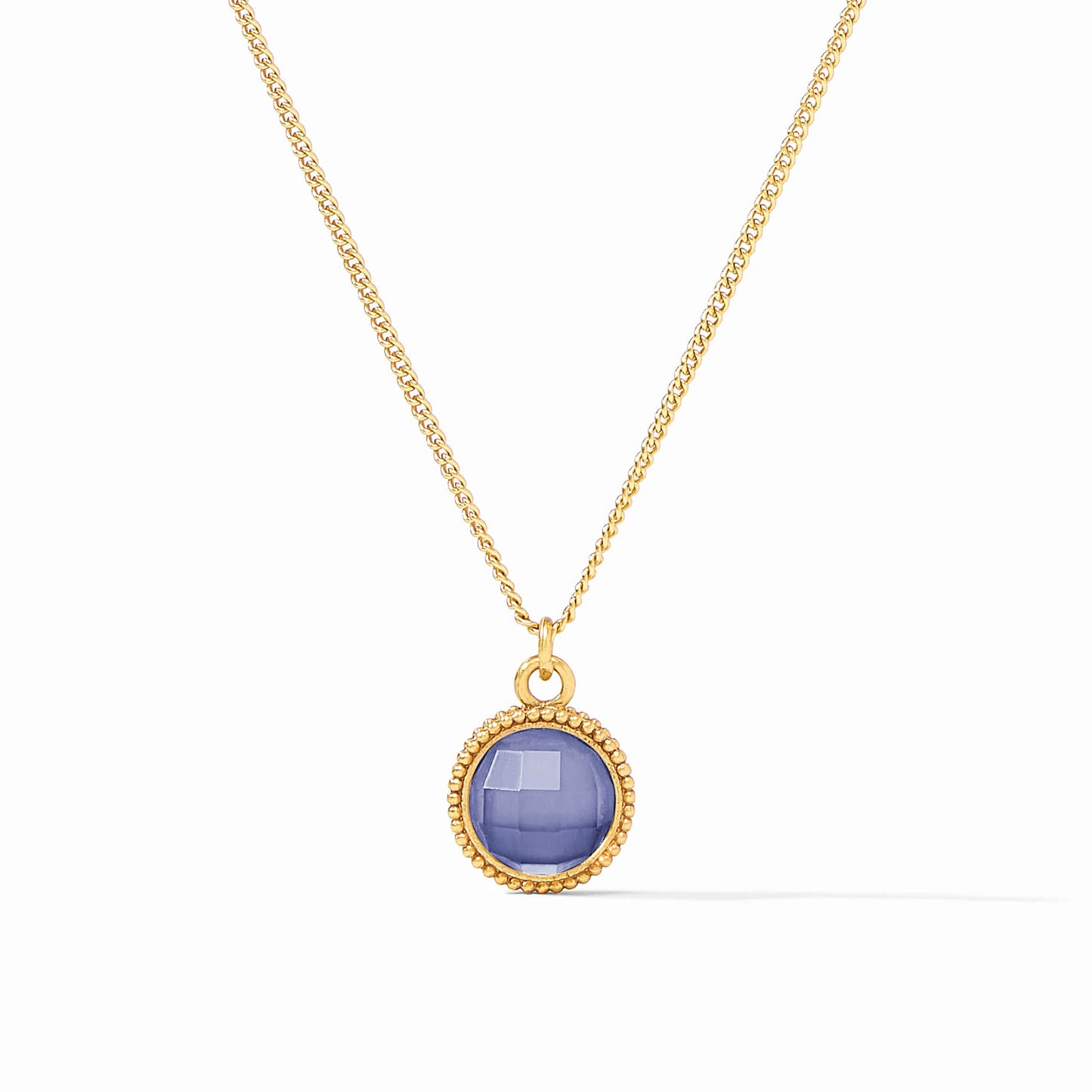 Julie Vos - Necklace - Fleur-de-Lis Solitaire - Iridescent  Tanzanite Blue