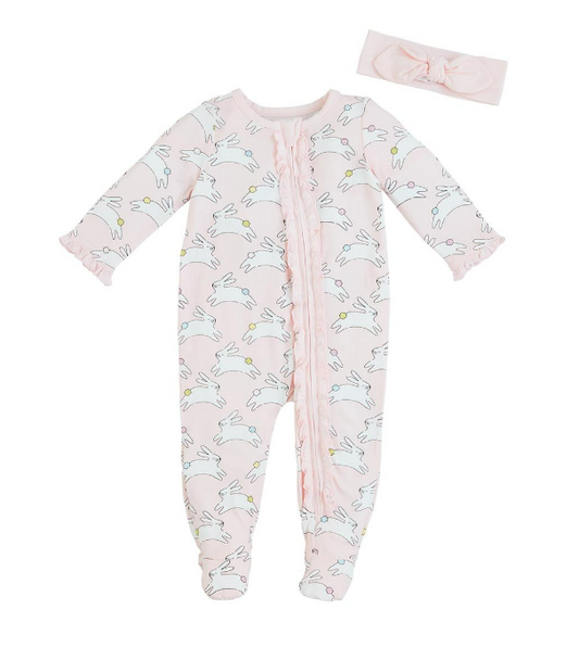Mud Pie - Baby Sleeper & Headband Set - Pink Bunny - Findlay Rowe Designs
