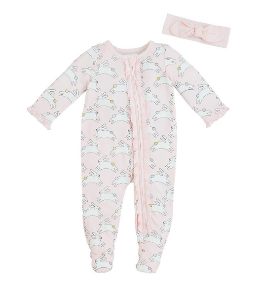 Mud Pie- PINK BUNNY SLEEPER & HEADBAND SET - Findlay Rowe Designs