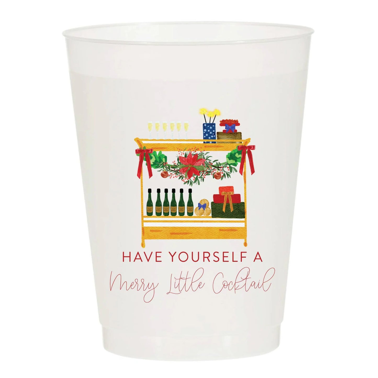Sip Hip Hooray - Frosted Party Cup - Christmas Set of 10