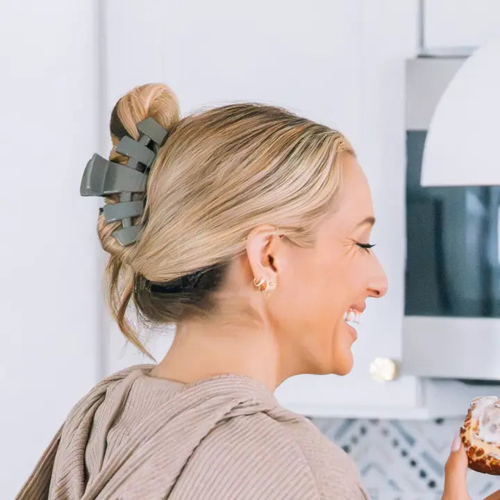 Teleties - Classic Hair Clip - Sage it Ain't So - Large