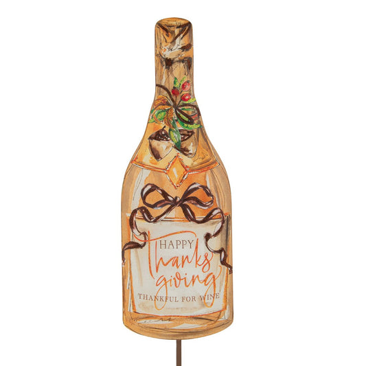 Round Top - Stake - Happy Thanksgiving Champagne Bottle - Findlay Rowe Designs