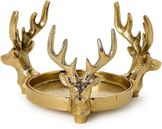 Pillar Candleholder Bottle Coaster - Gold Stag