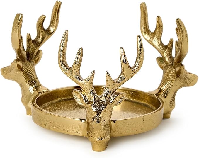 Pillar Candleholder Bottle Coaster - Gold Stag