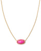 Kendra Scott - Elisa Color Burst Frame Short Pendant Necklace - Gold Neon Pink Magnesite - Findlay Rowe Designs