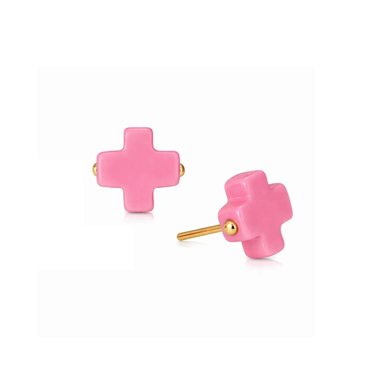 ENEWTON - signature cross studs. in Bright Pink - Findlay Rowe Designs