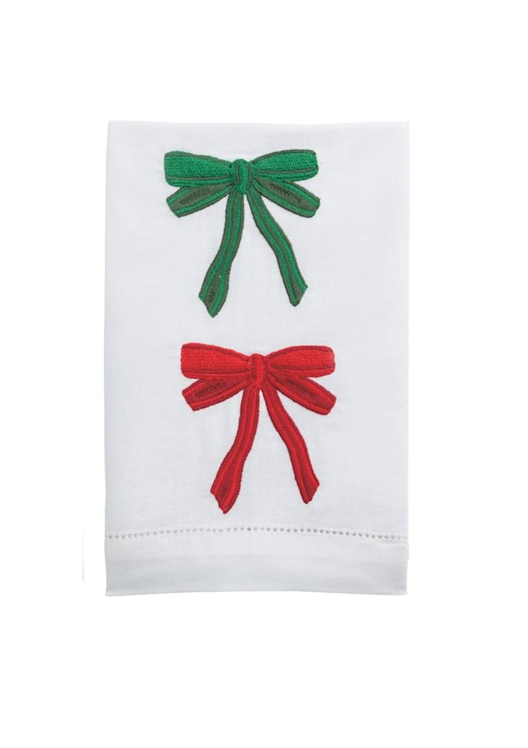 Mud Pie - Christmas Embroidered Towel - Bows