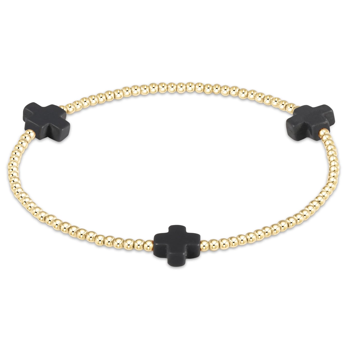 Enewton - Signature Cross 2mm Gold Bracelet - Onyx