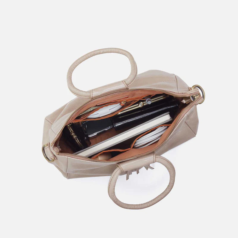 Hobo - Sheila Medium Satchel - Aniline Gloss Leather Stone Gloss