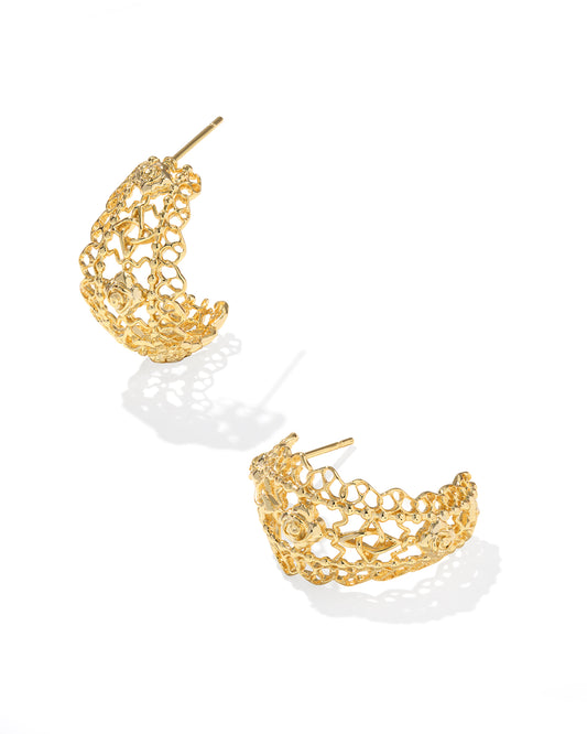 Kendra Scott - Earrings - Krista Lace Huggie - Gold - Findlay Rowe Designs