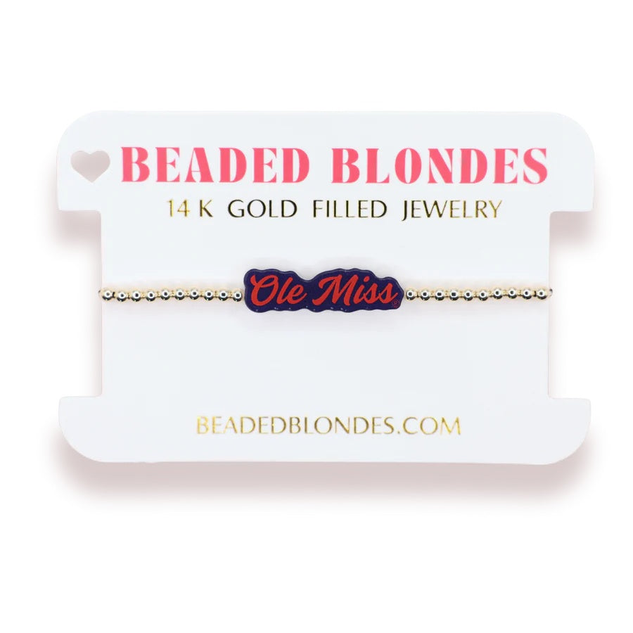 Beaded Blondes - Bracelet - Collegiate Charm - On Gold