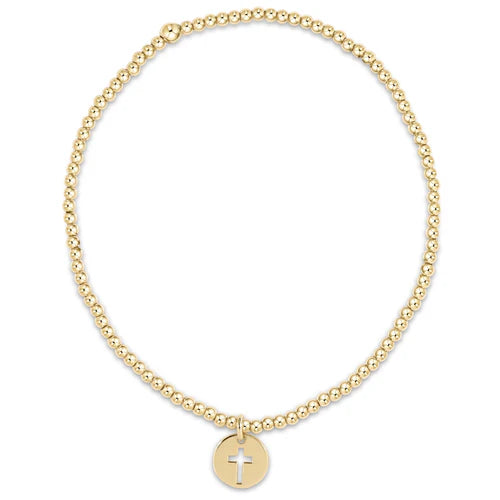 Enewton - egirl classic gold 2mm bead bracelet - blessed small gold disc - Findlay Rowe Designs