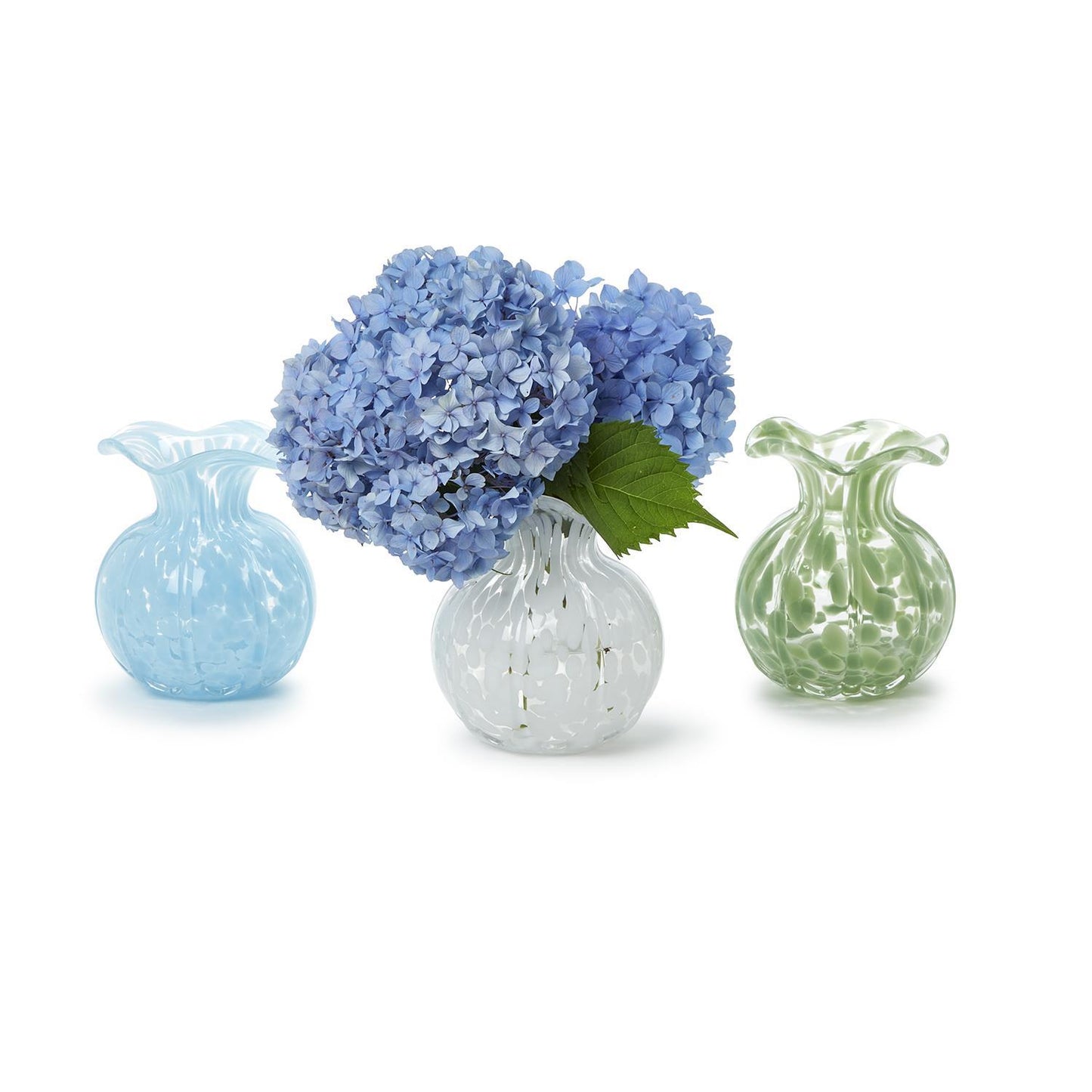 Vase - Ruffled Edge Spotted - Blue White or Green - Findlay Rowe Designs