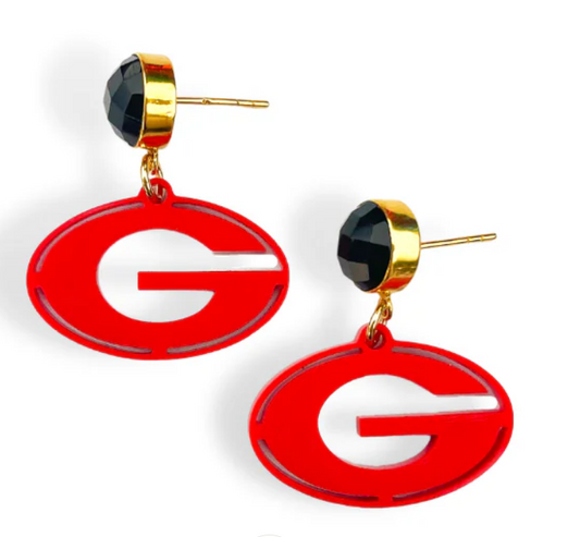 Brianna Cannon - Drop Earring - Red Mini Power G UGA - Findlay Rowe Designs