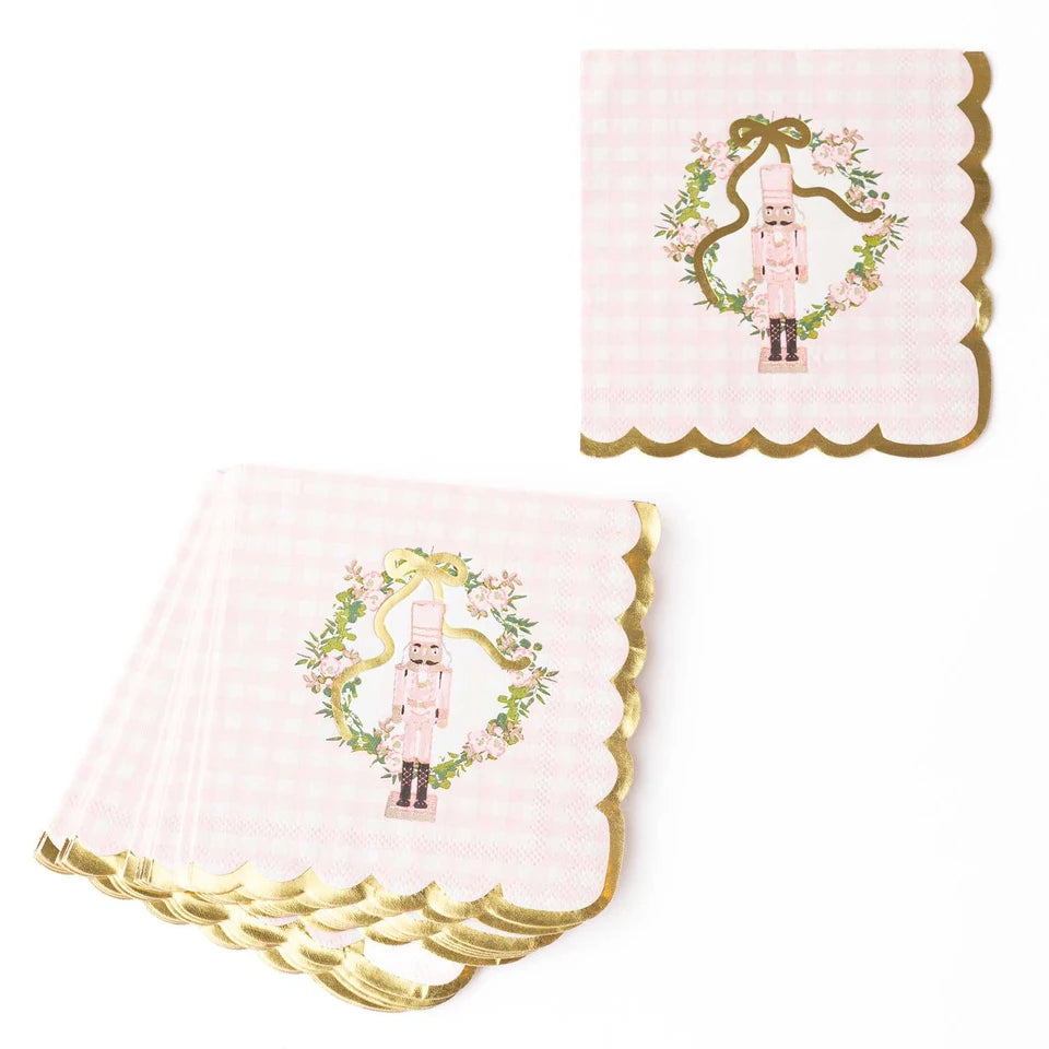 Cocktail Napkins - Sugarplum Gingham - Pink - Findlay Rowe Designs