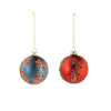 Ornament - Botanical Glass Ball - 3in - Red or Blue - Findlay Rowe Designs