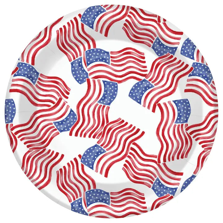 Rosanne Beck - Paper Plate - Stars & Stripes Allover - Pack of 8 - Findlay Rowe Designs