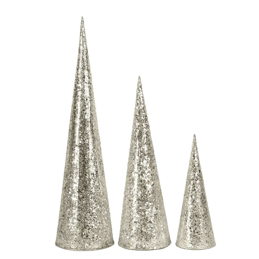 Christmas Tree - Metal with Glass Mosaic Silver-Gold