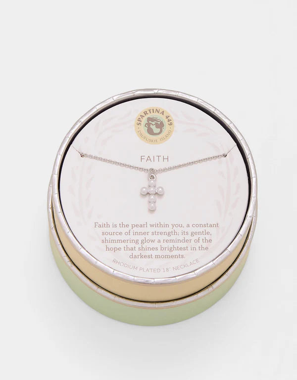 Spartina - Necklace - Sea La Vie Faith-Pearl Cross - Silver - Findlay Rowe Designs