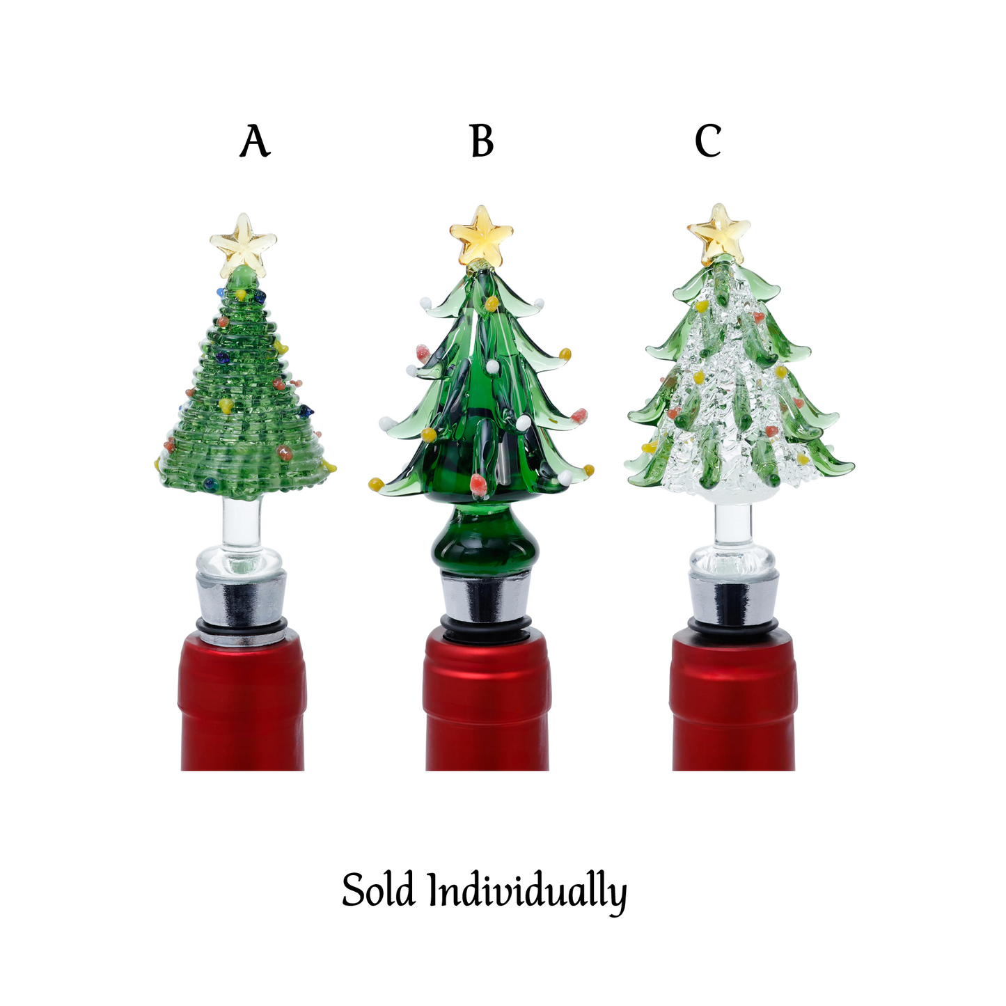 Bottle Stopper - Glass Christmas Tree - Findlay Rowe Designs