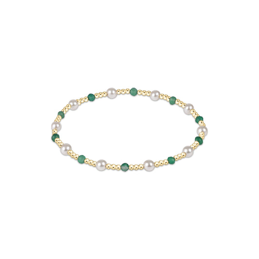 Enewton - Pearl Sincerity Pattern 4mm Bead Bracelet -  Green Onyx