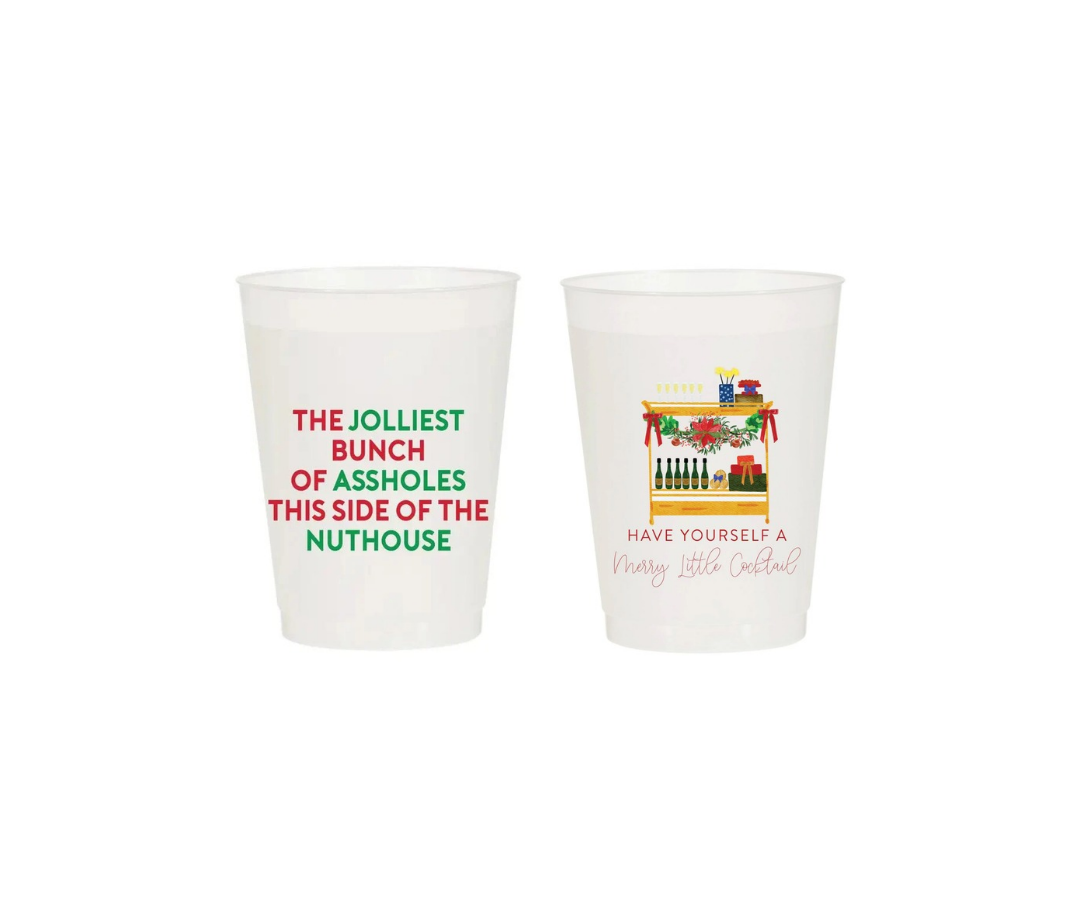 Sip Hip Hooray - Frosted Party Cup - Christmas Set of 10