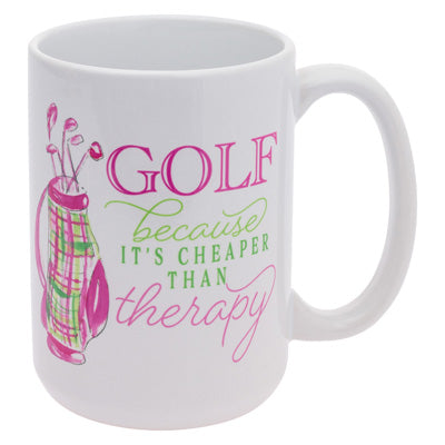 GOLF ... CHEAPER THAN THERAPY MUG - Findlay Rowe Designs